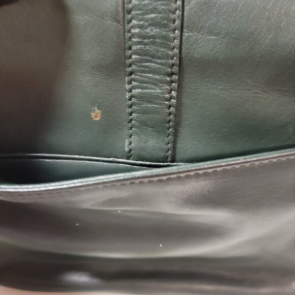 Vintage Talbots Dark Forest Green Cross-body Leather Purse - Picture 13 of 14